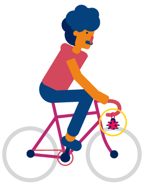 Illustration of person cycling in Bristol