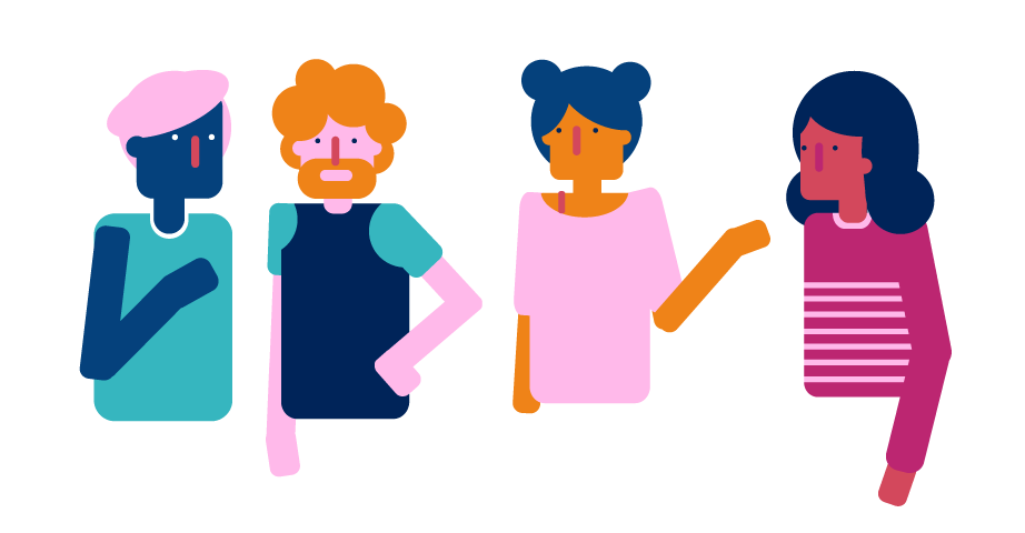 Illustration of a group of young adults