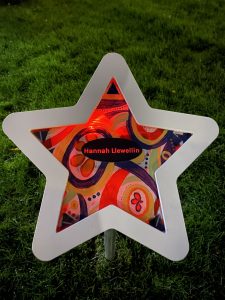 A decorated star to celebrate local volunteer Hannah Llewellin